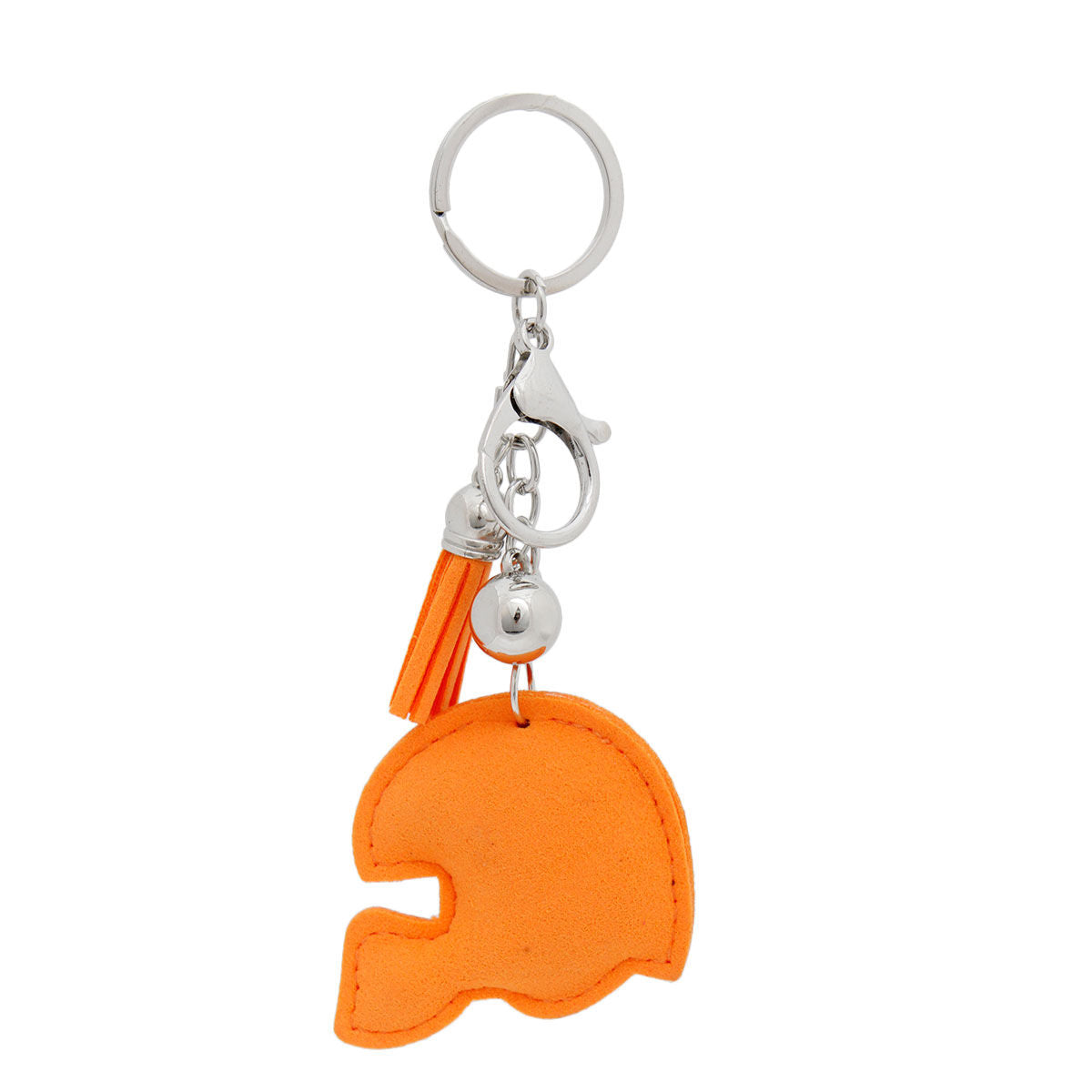 Orange Rhinestone Football Helmet Keychain | Team Spirit Bag Charm