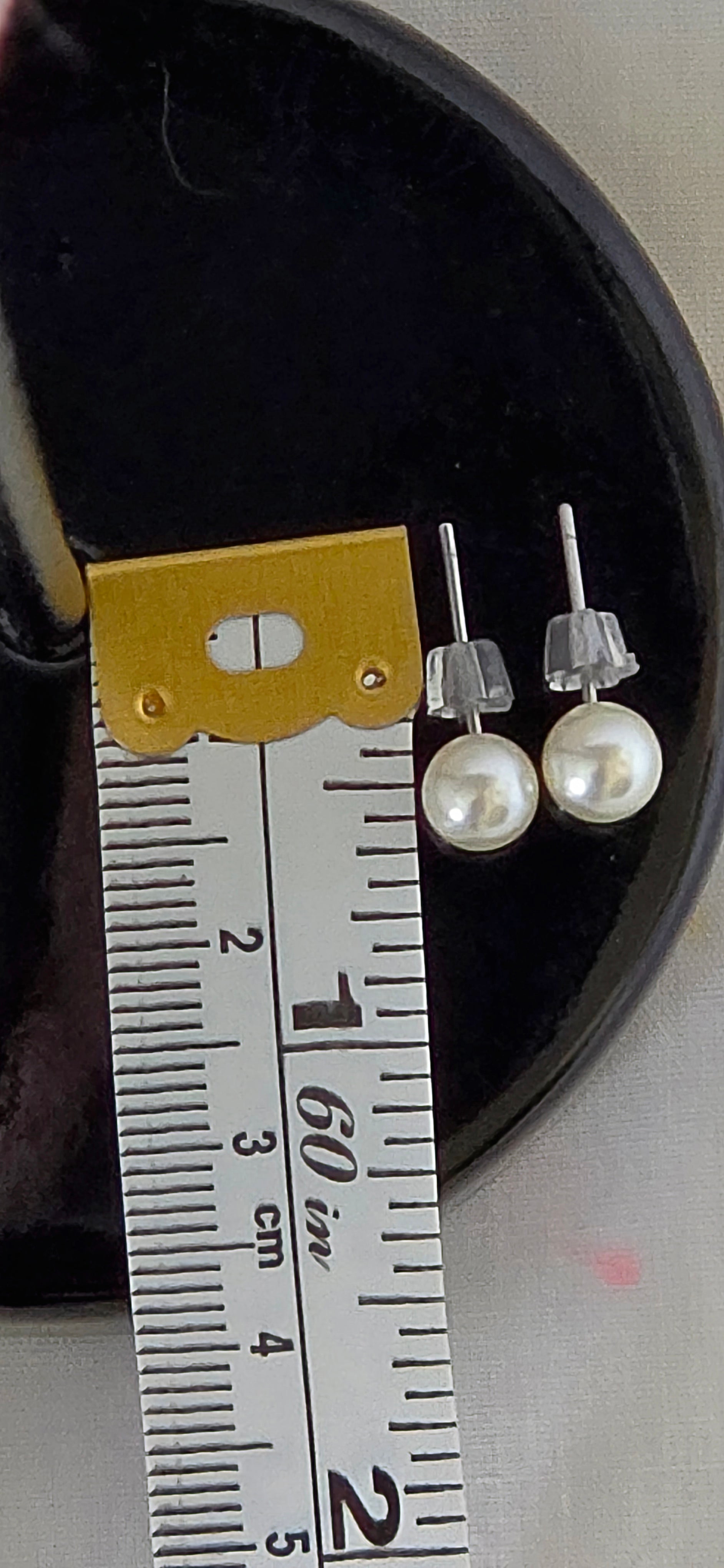Women's 8mm Round White Pearl Stud Earrings Silver Post