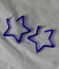 Women's Glossy Acrylic Open Star Hoop Earrings