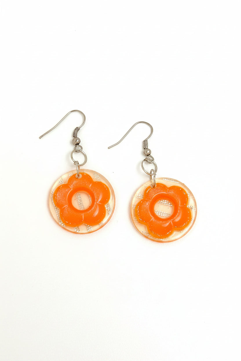 Women's Clear Acrylic Flower Drop Earrings Y2K Daisy