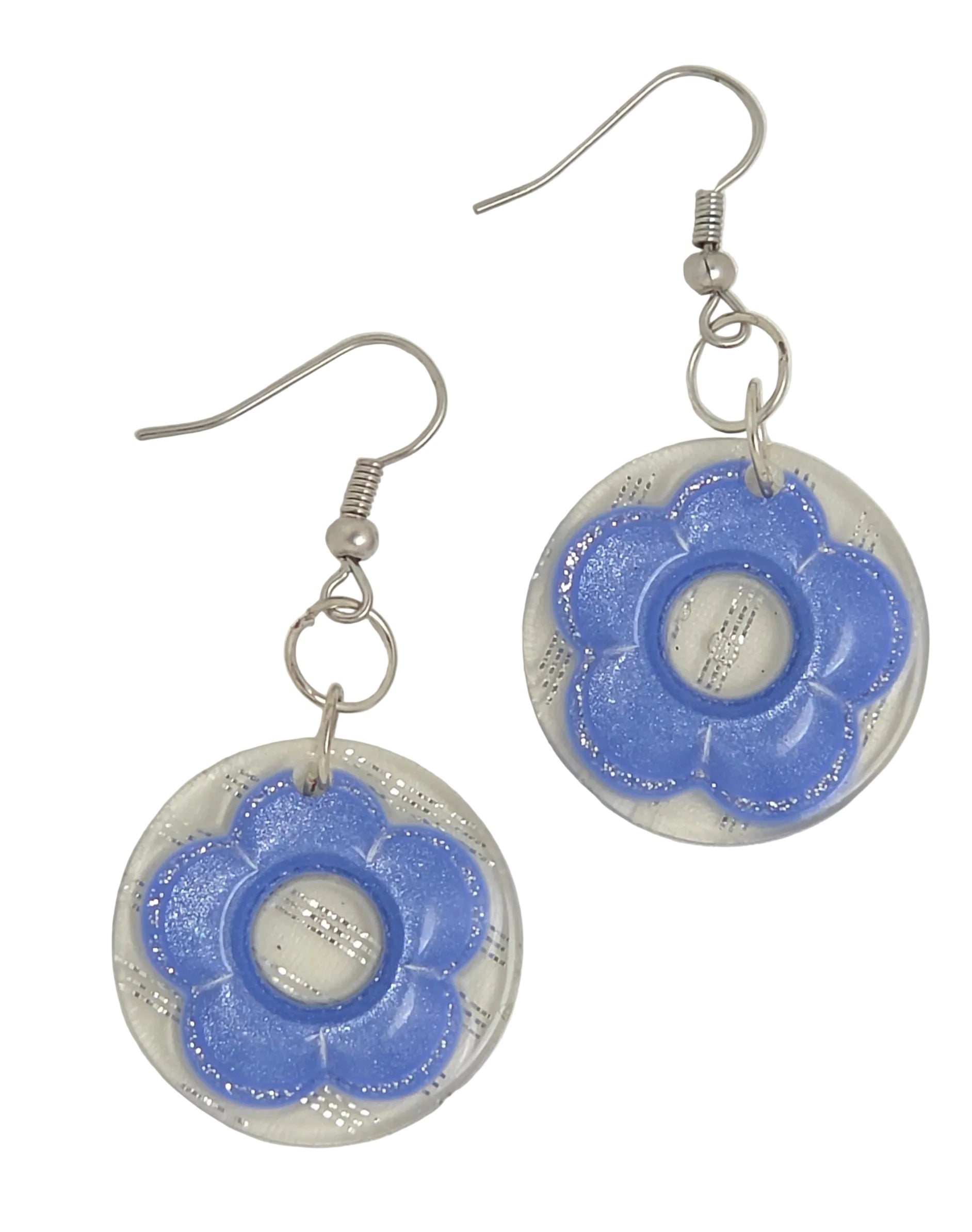 Women's Clear Acrylic Flower Drop Earrings Y2K Daisy