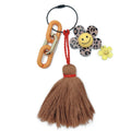 Smiley Leopard Flower Keychain | Acrylic Bag Charm with Tassel