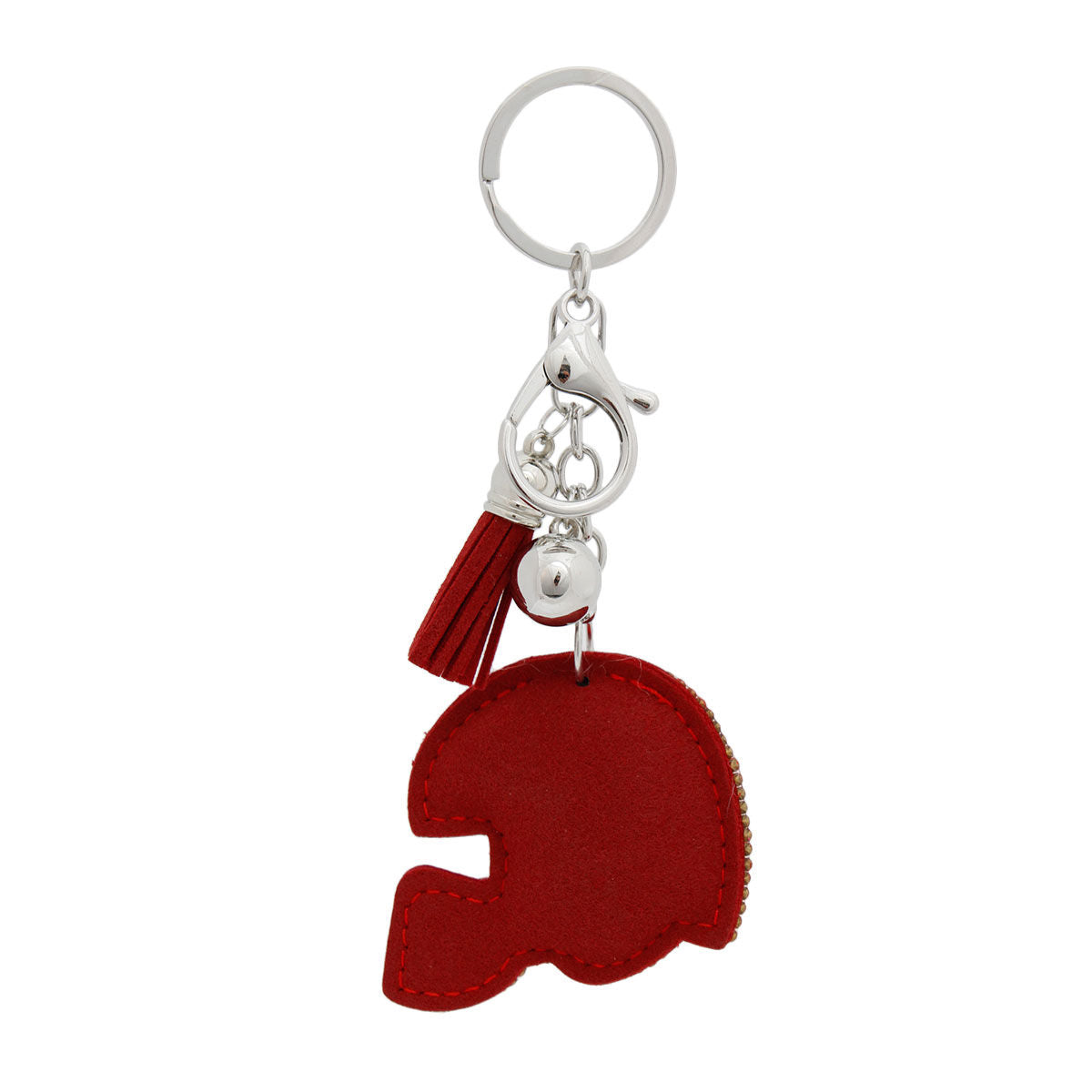 Red Rhinestone Football Helmet Keychain | Team Spirit Bag Charm