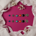 Women's 6-Pair Boho Mixed Stud Earring Set Silver Tone