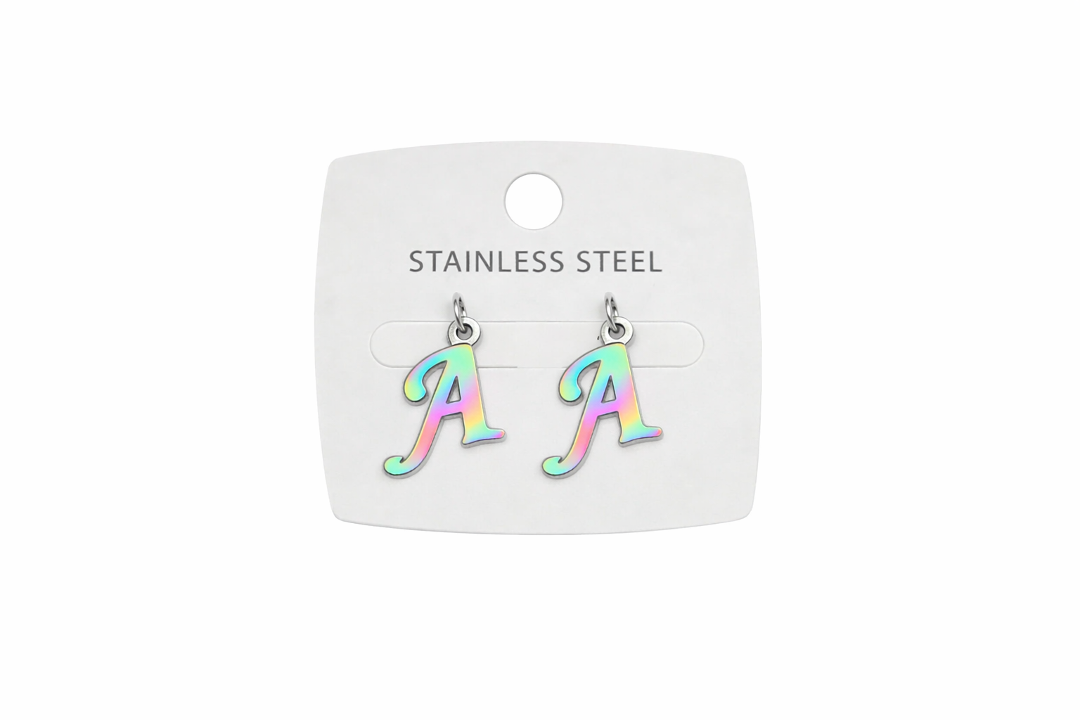 Multicolor Initial Letter Stud Earrings