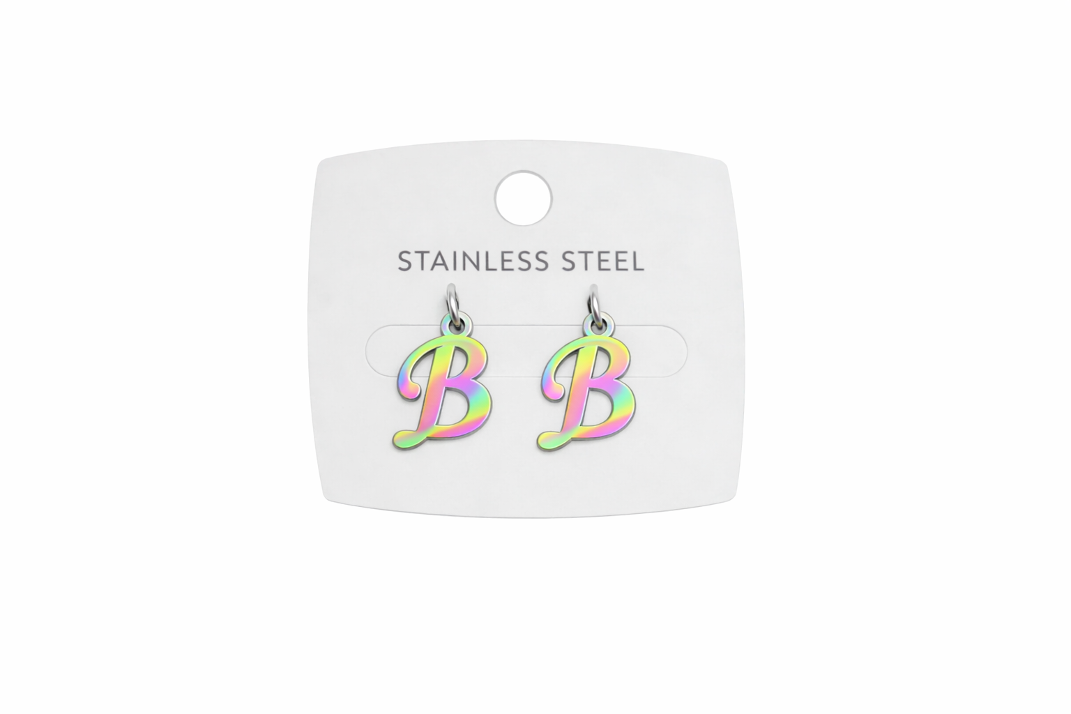 Multicolor Initial Letter Stud Earrings