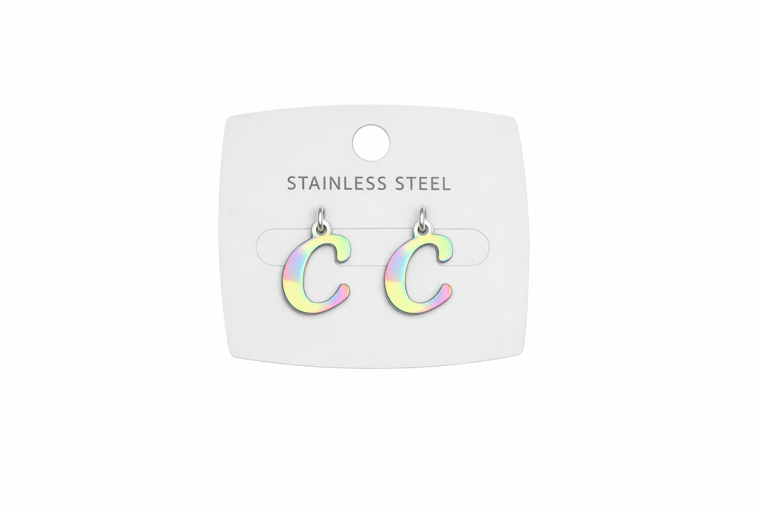 Multicolor Initial Letter Stud Earrings