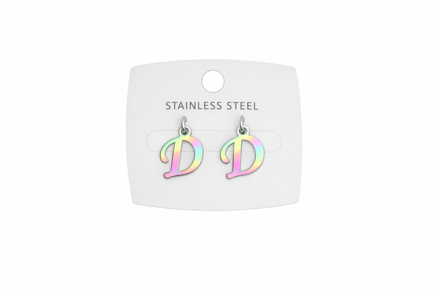 Multicolor Initial Letter Stud Earrings