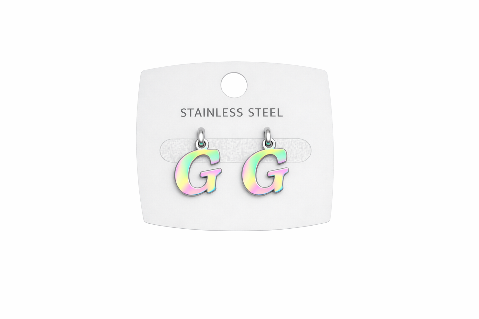 Multicolor Initial Letter Stud Earrings
