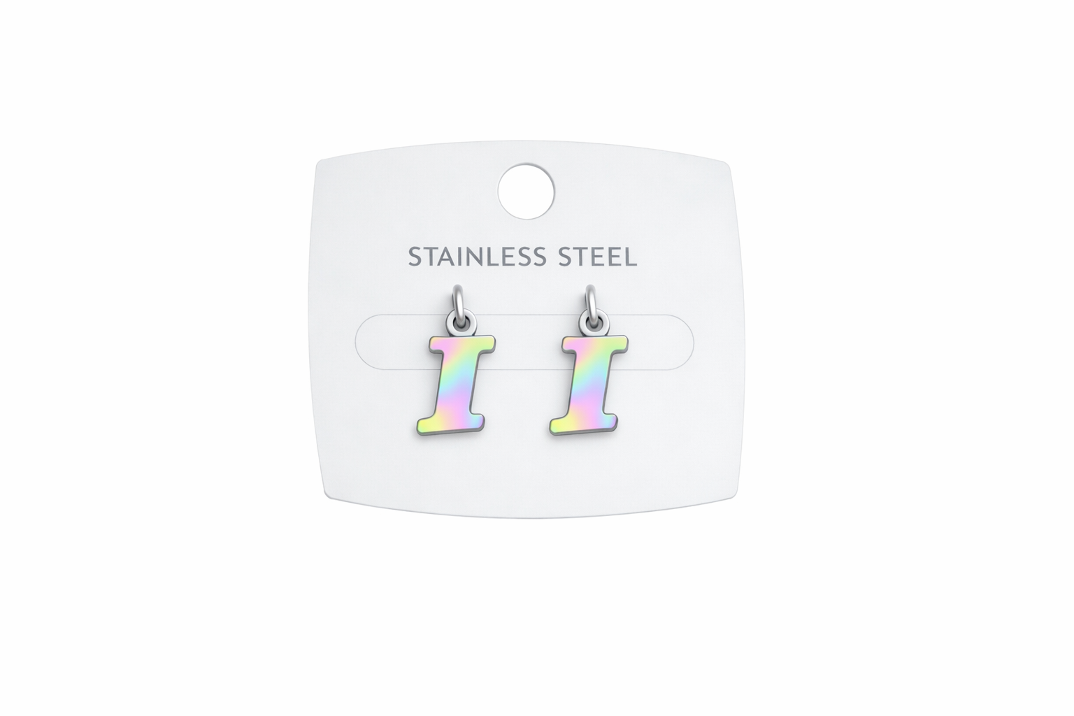 Multicolor Initial Letter Stud Earrings