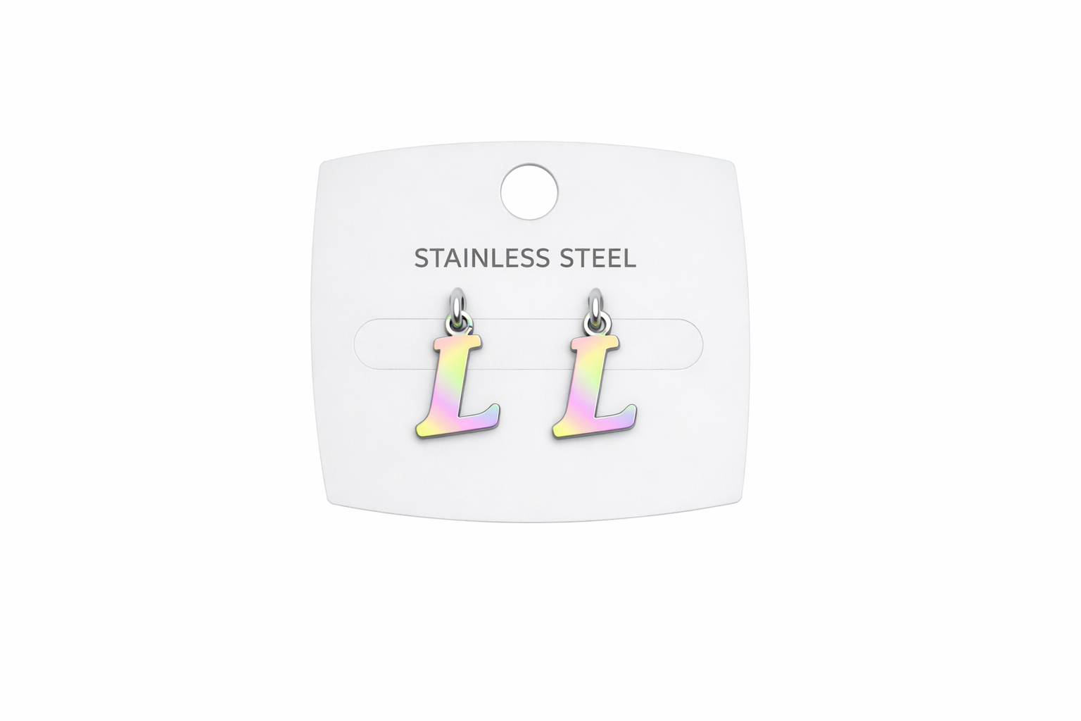 Multicolor Initial Letter Stud Earrings