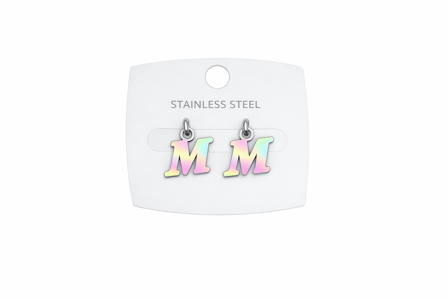 Multicolor Initial Letter Stud Earrings