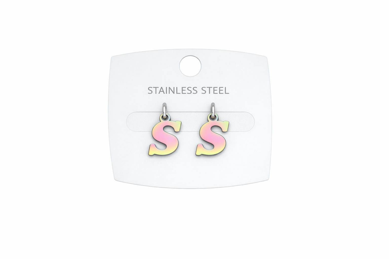 Multicolor Initial Letter Stud Earrings