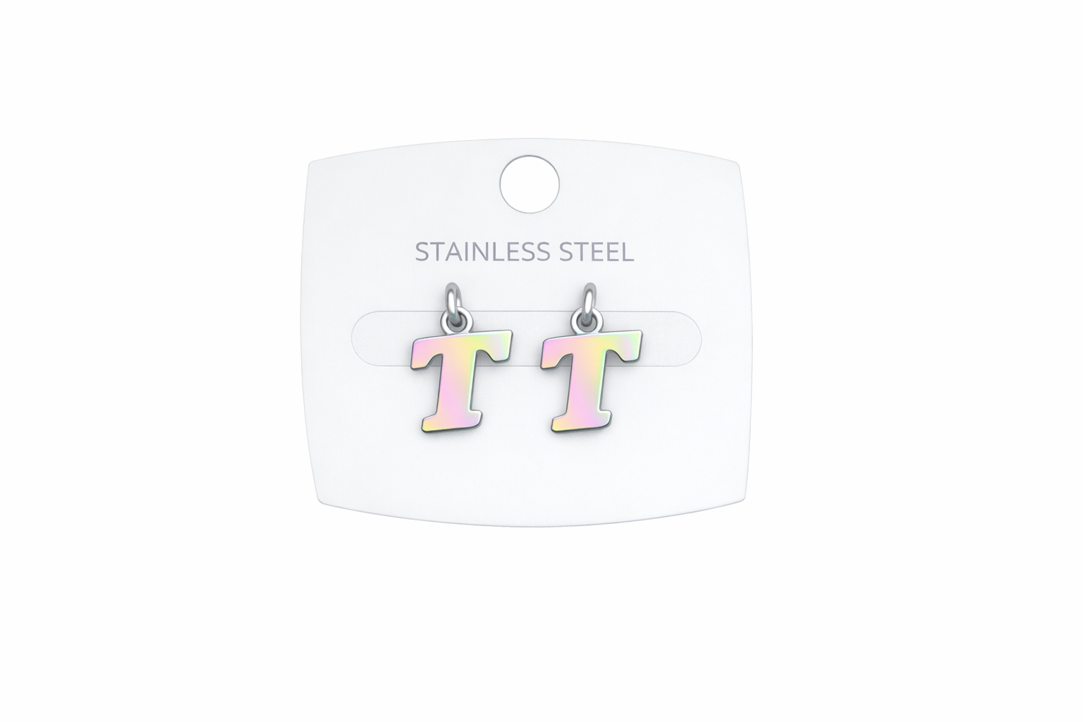 Multicolor Initial Letter Stud Earrings