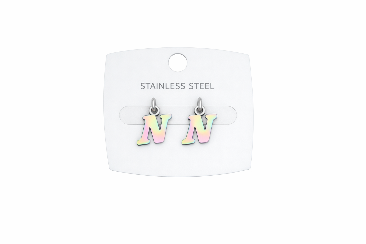 Multicolor Initial Letter Stud Earrings