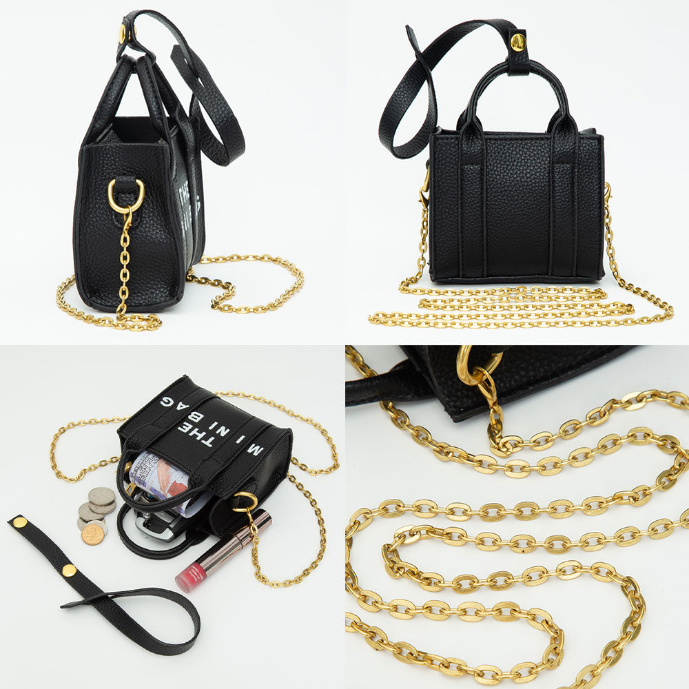 Women's Mini Crossbody Bag Charm – Faux Leather Message Purse