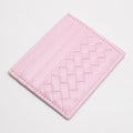 Women's Pink Basket Weave Faux Leather Card Holder Wallet