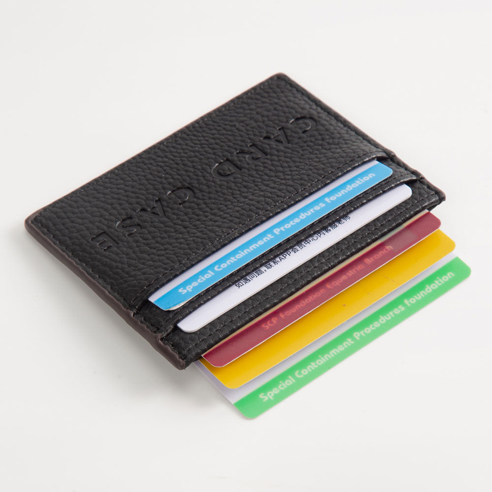 Women's Textured Faux Leather Card Case Wallet – Slim Card Holder