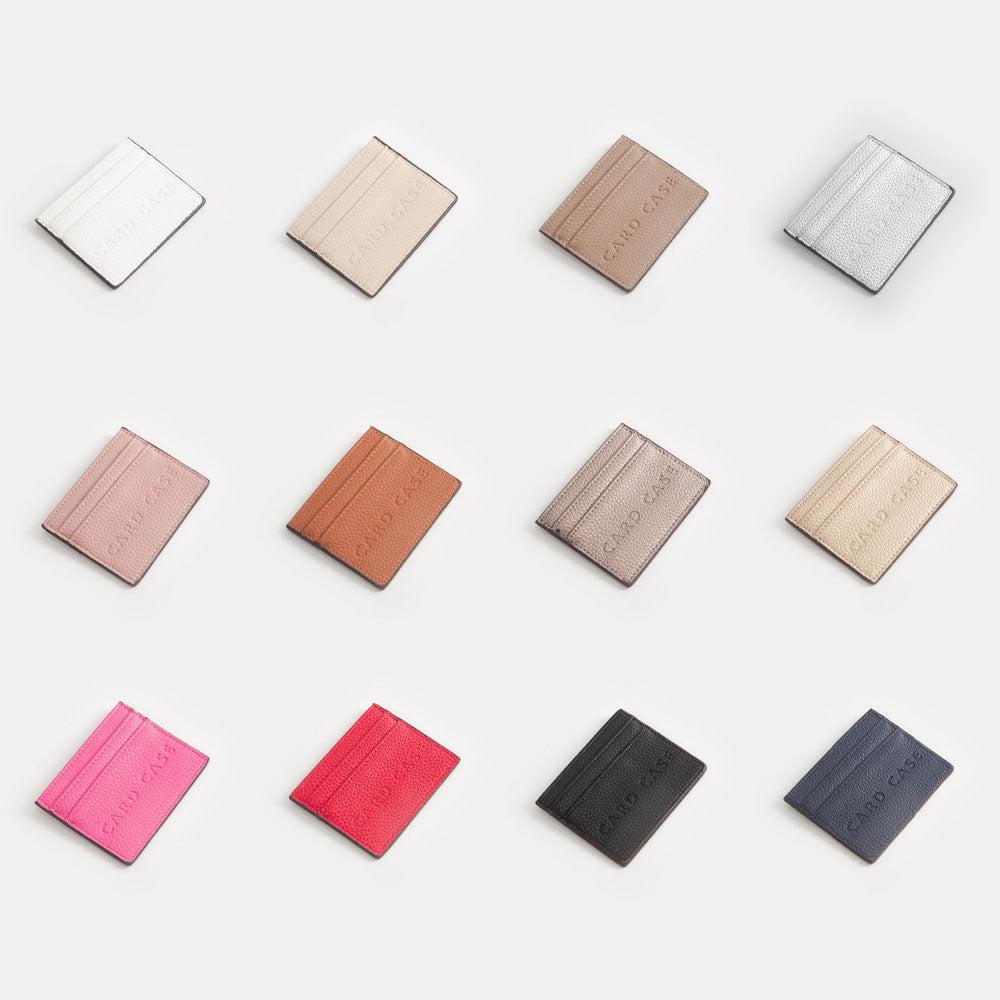 Women's Textured Faux Leather Card Case Wallet – Slim Card Holder