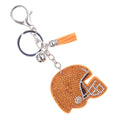 Orange Rhinestone Football Helmet Keychain | Team Spirit Bag Charm