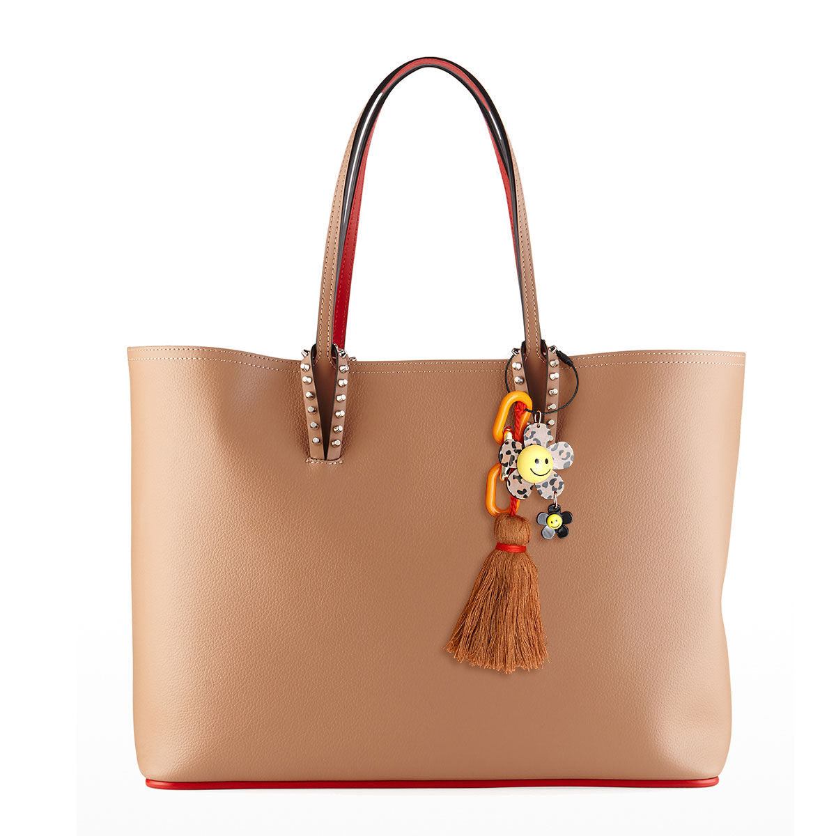 Smiley Leopard Flower Keychain | Acrylic Bag Charm with Tassel