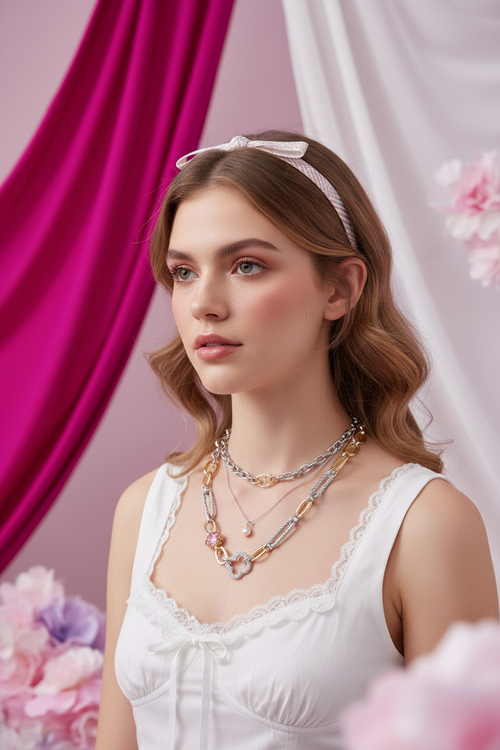 Gen Z Lifestyle – CZ Clover Mixed Link Necklace