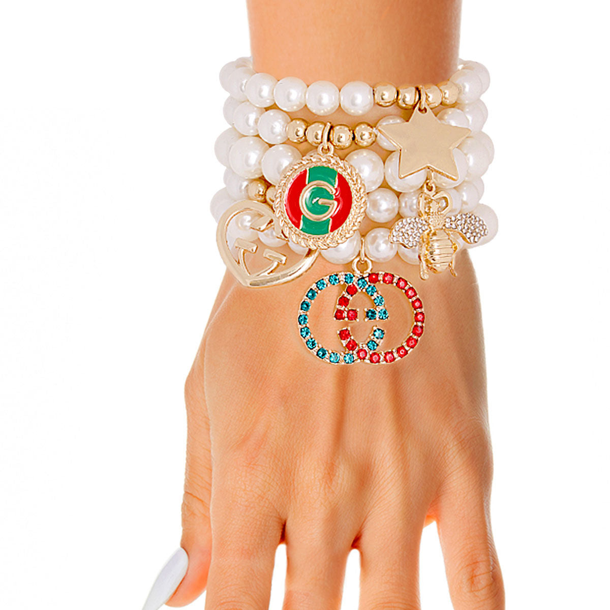 Cream Luxury Charm Bracelet