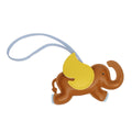 Brown Faux Leather Flying Elephant Bag Charm | Whimsical Purse Charm