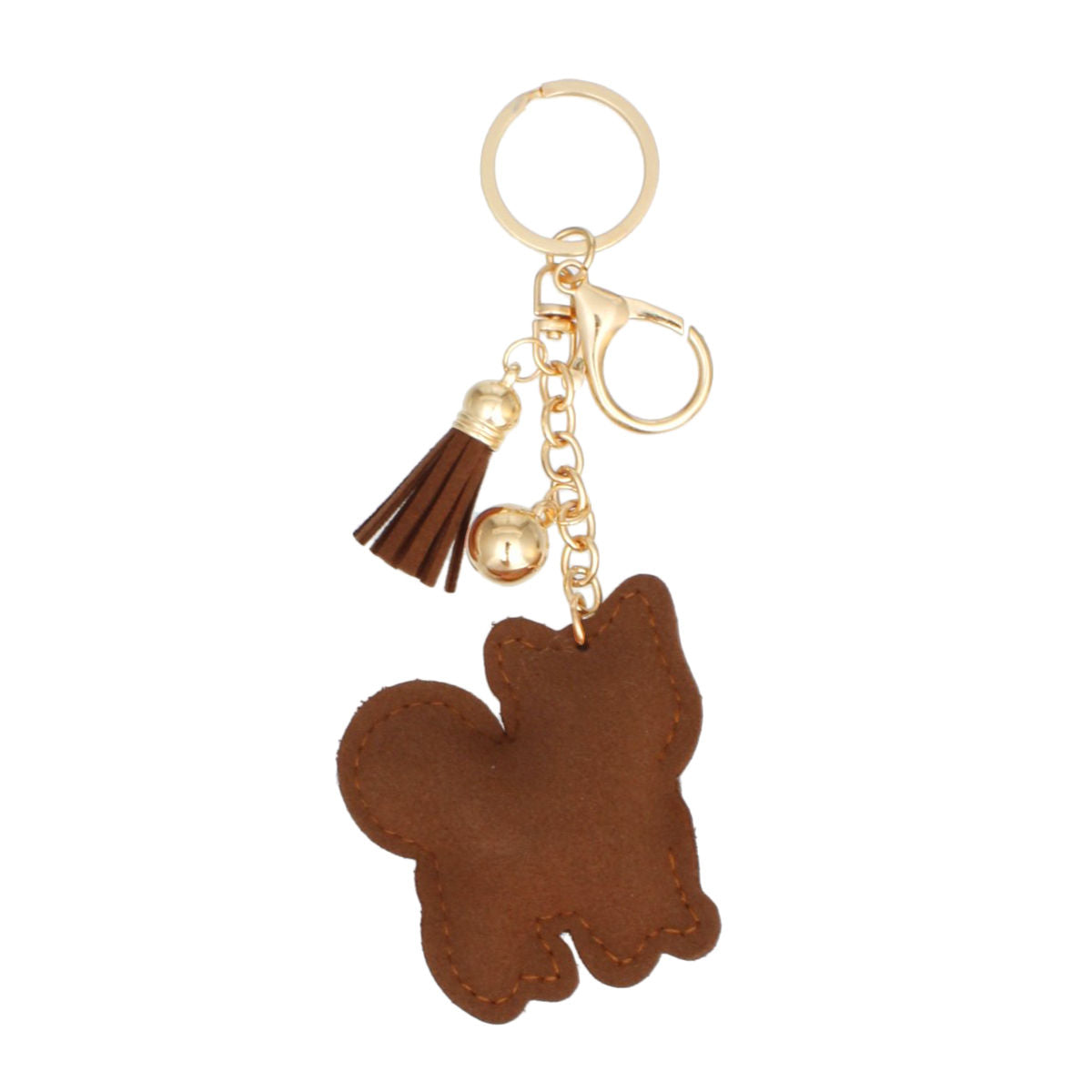 Brown Rhinestone Shiba Inu Dog Keychain | Pet Lover Bag Charm
