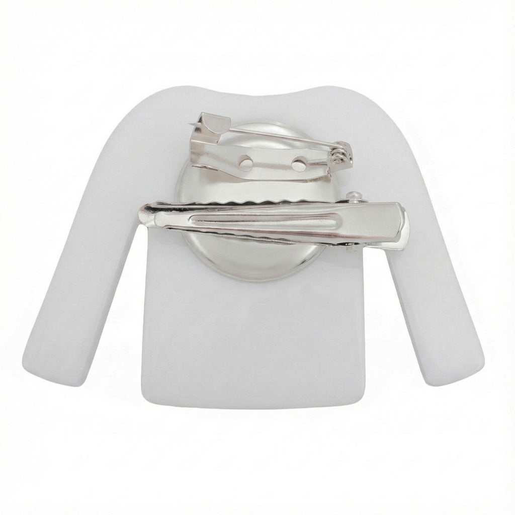 Keychain Pink White Stripe COCO Shirt Pearl Clip