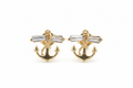 Gold Anchor Crystal Earrings