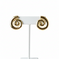 Women's Gold Hammered Spiral Swirl Stud Earrings