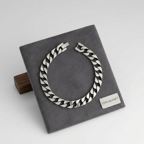 Men's 6DC 10mm Antique Stainless Steel Bracelet