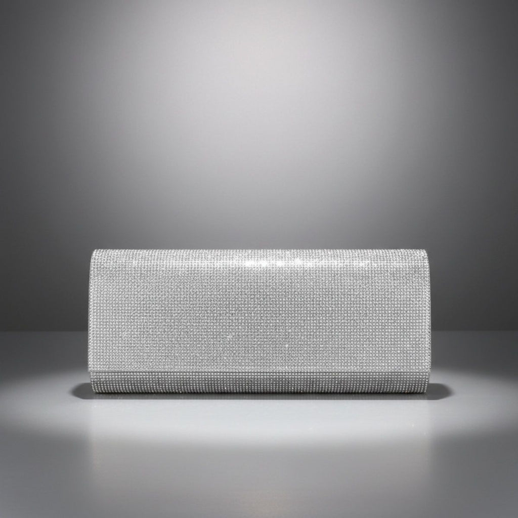 Clutch XLong Clear Rhinestone Flap Evening Bag