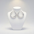 Hoop Silver Stainless Steel Diamond Cut Earrings