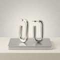 Open Hoop Stainless Steel Oval Tube Earrings
