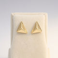 Stud 18K Gold Stainless Pyramid Triangle Earrings