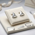 Stud Stainless Steel Pyramid Triangle Earrings