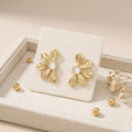 Stud 18K Gold Stainless Mother of Pearl Earrings