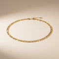 Mens 20in 7mm Gold 18K Stainless Steel Figaro Chain