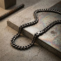 Men's 24in 4DC 12mm Antique Stainless Steel Chain