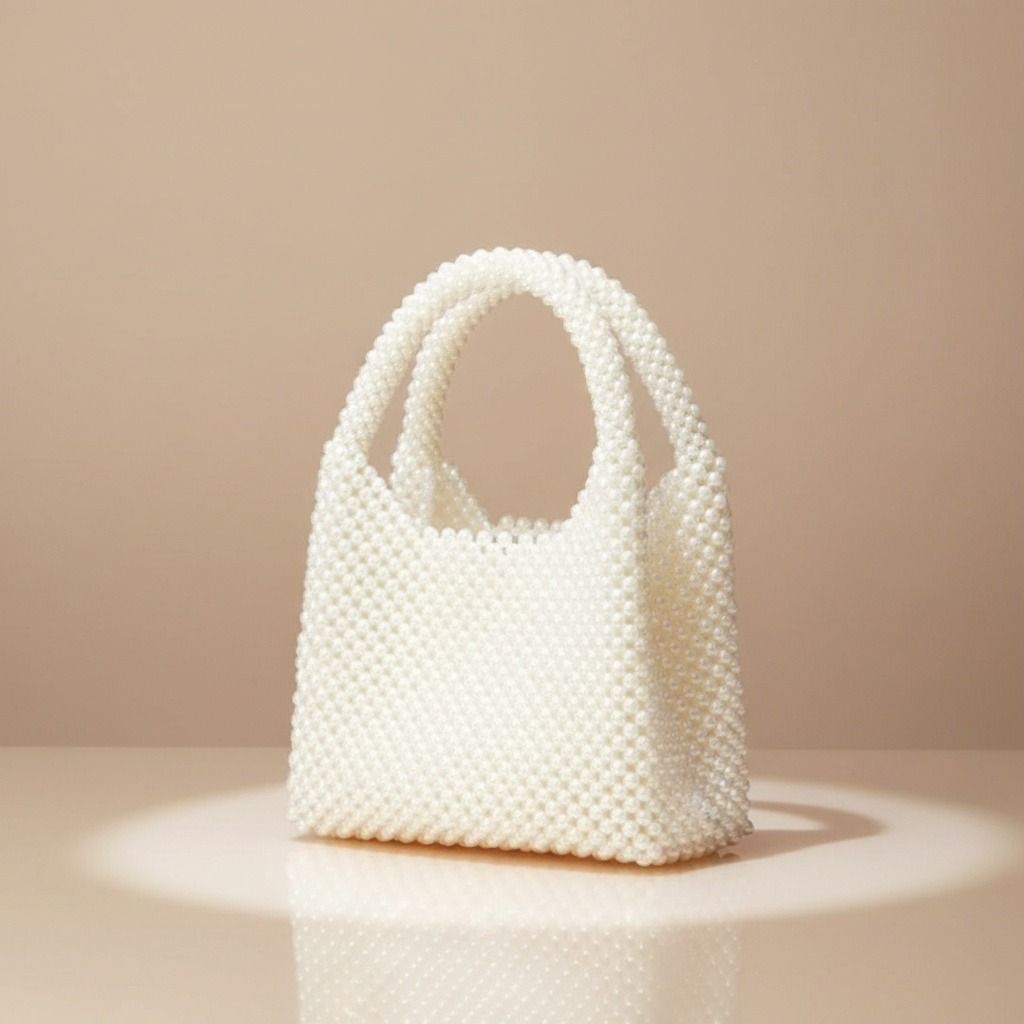 Top Handle Luxe Lady Cream Pearl Hollywood Handbag