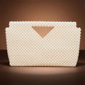 Clutch Cream Pearl Open Top Handmade Bag