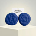 Blue Stud XL Hammered Gold Domed Disc Earrings