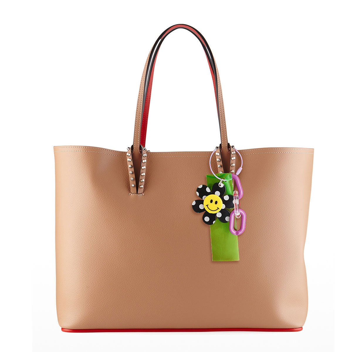Neon Green Black Polka Dot Flower Keychain | Acrylic Bag Charm