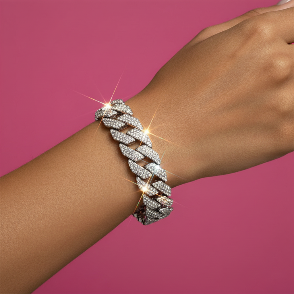 Miami Cuban Bracelet – 1:1 Square Grid