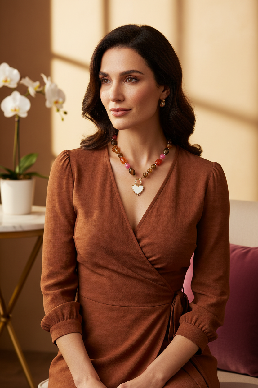 Millennial Lifestyle – Mixed Stone Heart Necklace
