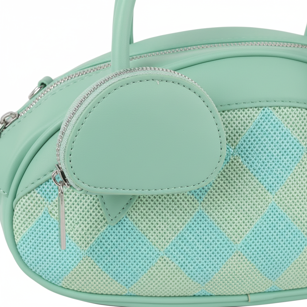 Mint Harlequin Bag - Detail