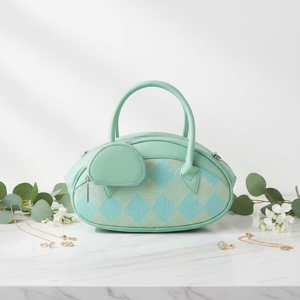 Mint Harlequin Bag - Front Styled