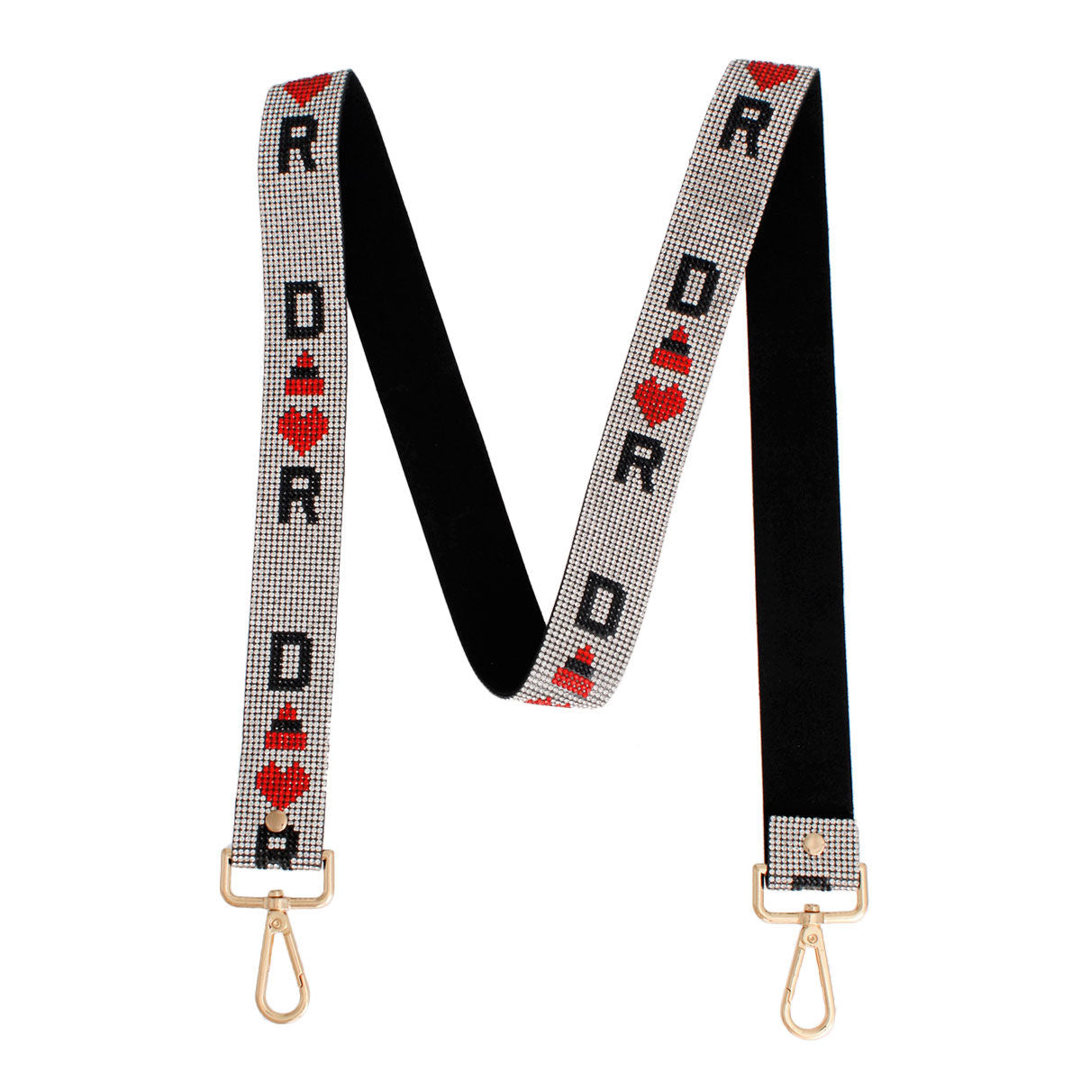 Red & Gold Rhinestone Bag Strap – Adjustable Chain Strap